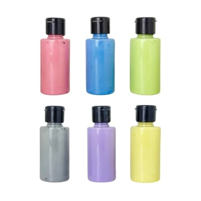 Image of Acrylic Paint Set for Children and Adults, All Purpose Paints Wood, Stone, Canvas, Polyester, Paper, Plaster, Fabric, Leather, Metal, (6 x 40 ml Chalky)