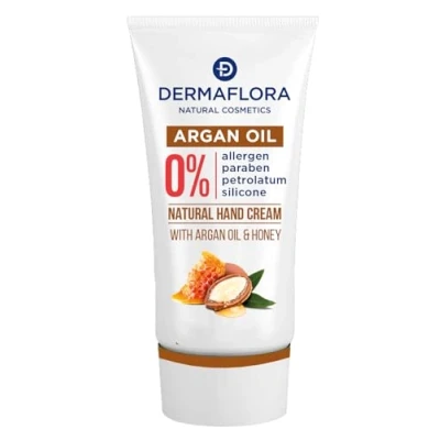 Image of Dermaflora Argan Oil Hand Cream 50ml Hydrating &amp; Nourishing Moisturizer for Sensitive Skin Antioxidant Rich with Soothing Aloe Vitamin E