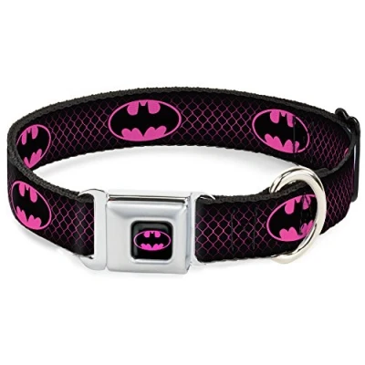 Image of Buckle Down DC WBM002 L BMA Batman Black/Silver Dog Collar