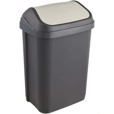 Image of keeeper Waste Bin with Swing Lid, 10 Litre, Swantje, Graphite Grey