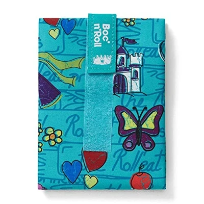Image of Roll&#039;eat ® Reusable Sandwich Bag Container Eco Friendly Food and Washable Wrap Turquoise Color Princess Boc&#039;n&#039;Roll Kids