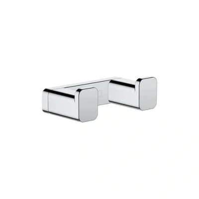 Image of hansgrohe AddStoris towel hook double, holder, bathroom accessory, chrome, 41755000