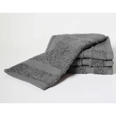 Image of Bentley Priory Luxor Spa Towel 4 Pack of Face Flannels made from Absorbent 600 GSM Combed Cotton Multi Packs Wash Cloths (DARK GREY)