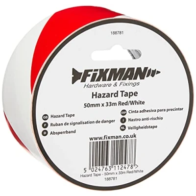 Image of Fixman Hazard Tape 50mm x 33m Red/White