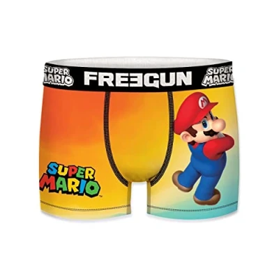 Image of FREEGUN Men&#039;s Kart/Mario Bros Boxer Briefs, Multicoloured, M