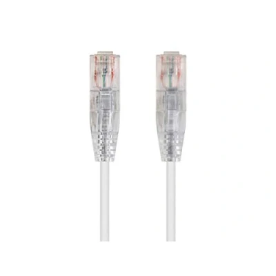 Image of Monoprice Cat6 14ft White Component Level Patch Cable UTP 28AWG 550MHz Pure Bare Copper Snagless RJ45 SlimRun Series Ethernet