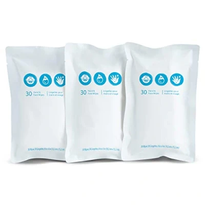 Image of Munchkin Clean to Go Wipes Refill Pack, Includes 90 Unscented Hand &amp; Face Baby Wipes, 99 Percent Water with Chamomile Aloe