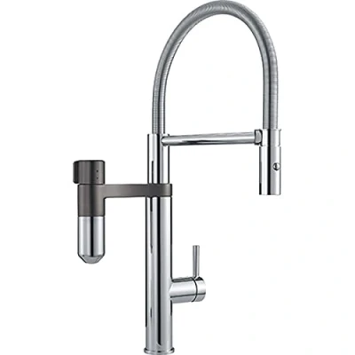 Image of Franke 120.0621.230 Vital Semi pro Chrome/Gun metal Kitchen Sink tap with Fixed spout and Filter System 120.0621