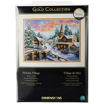 Image of Dimensions 8783 Gold: Counted Cross Stitch: Holiday Village, 41 x 30 cm