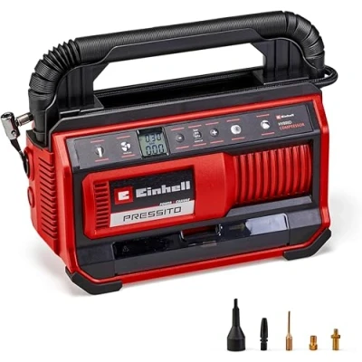 Image of Einhell Power X Change Hybrid Air Compressor 3 in 1: High Pressure Pump (Max. 11 Bar), Low Inflator and 25 l/min Deflating PRESSITO 18/25 Cordless (Battery Not Included)