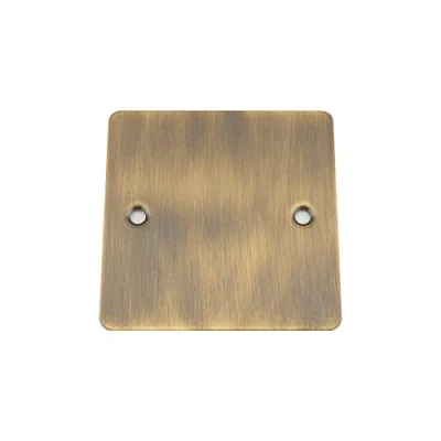 Image of Antique Brass Flat Blank Plate Single