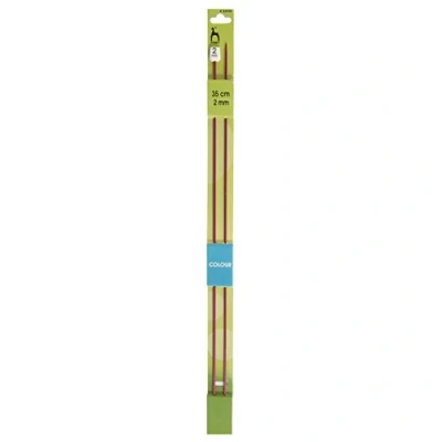 Image of Pony Coloured: Knitting Pins: Single Ended: Anodised Aluminium: 35cm x 2.00mm, Multicolor, 2mm