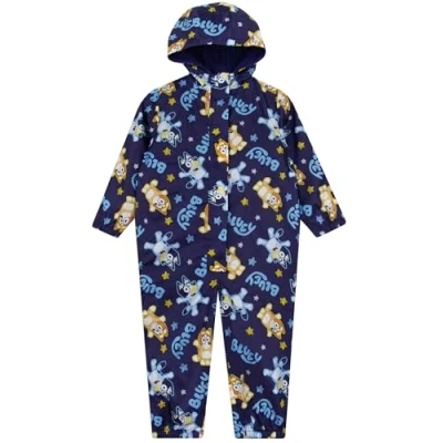 Image of Bluey Boys Puddle Suit Bingo Rain All In One Raincoat Blue 4 5 Years
