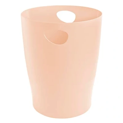 Image of EXACOMPTA Ref. 45361D 1 waste paper basket with ECOBIN handles large capacity 15 liters dimensions 26.3 x 33.5 cm coral colour Aquarel