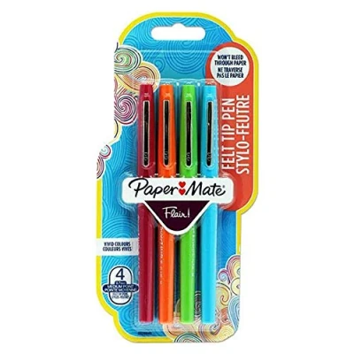 Image of PAPER MATE 4 Medium Felt Tip Pens Fun Asso