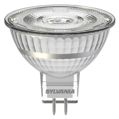 Image of SYLVANIA LED lamp, GU5.3 socket, 621 lumens, Homelight (2700 Kelvin), 7.5 Watt power, 15,000 h lifespan, 50 mm diameter, 55 length, clear reflector