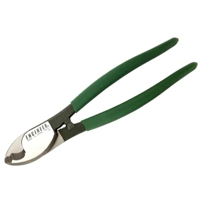 Image of ENGINEER pk 51 Heavy Duty Cable Shears/Wire Cutters (Larger Version) for Clean Cutting of Thick Electrical Cable, Coax &amp; Nylon Rope etc. Made in Japan, Green, 212 mm
