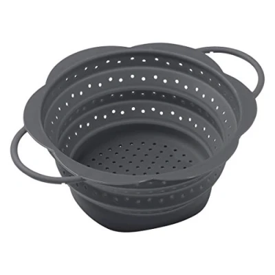 Image of KUHN RIKON 24295 Collapsible Colander 23 cm Grey, Silicone, Gray