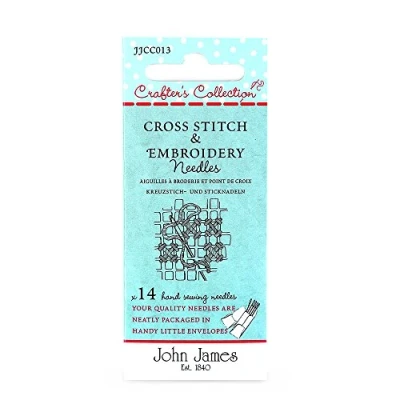 Image of John James Crafter&#039;s Collection Cross Stitch &amp; Embroidery Needles Assorted Sizes
