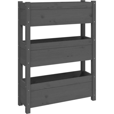 Image of vidaXL Planter Grey 77x25x104.5 cm Solid Wood Pine