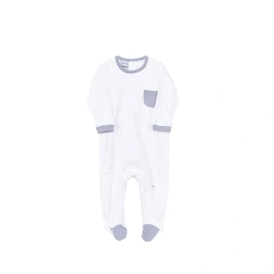 Image of Babidu Baby Unisex Long sleeve romper A.BACK 13175 for White Size 3M