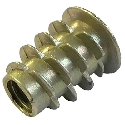 Image of M4 M5 M6 M8 M10 THREADED HEX DRIVE INSERT FIXING TYPE D WOOD SCREW INSERTS NUTS (M6 x 16mm)