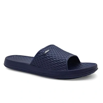 Image of HEVA Shower Slide Open Toe Sandals Mens Bathroom Slippers Beach Indoor House Shoes（8UK 42EU,Navy）