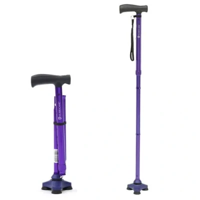 Image of Hurrycane Lightweight All Terrain Cane Folding Walking Stick Purple