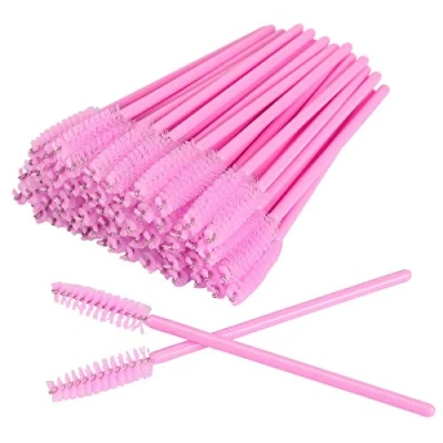 Image of 50 PCS Disposable Eyelash Brushes Mascara Wands Eye Lash Eyebrow Applicator Cosmetic Makeup Brush Tool Kits (pink)