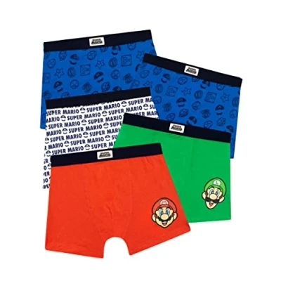 Image of SUPER Mario Boys Briefs Pack of 5 Underwear for Kids Multicoloured 9 10 Years