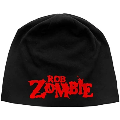 Image of Rob Zombie Beanie Hat Logo Official Black Unisex Jersey Print One Size