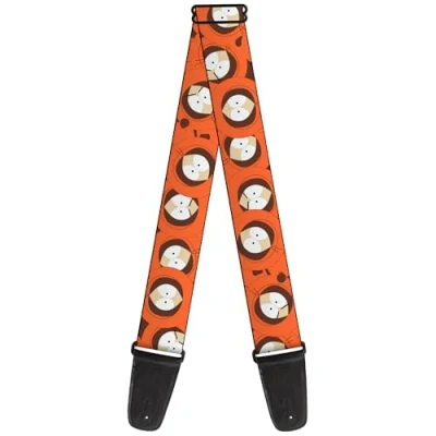 Image of Buckle Down Comedy Central Guitar Strap, South Park Kenny Expressions Stacked Orange, 2 Inches Wide, 2&quot; Wide 29 54&quot; Length