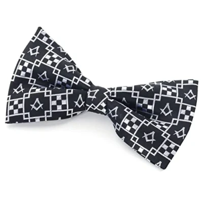 Image of THE MASONIC COLLECTION 100% Silk Woven Pavement Bow Tie Conveniently Pre Tied &amp; Adjustable A Useful Gift Accessory for Freemason Men