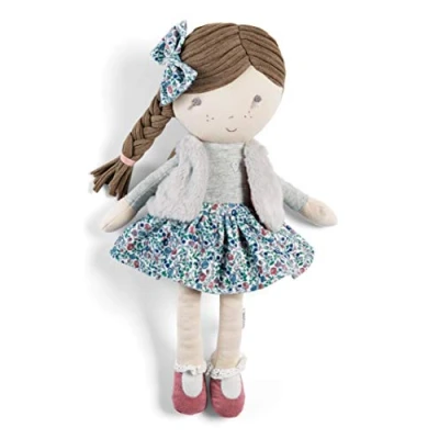Image of Mamas &amp; Papas Super Soft Cuddly Bella Rag Doll, Suitable From Birth, Machine Washable, Doll