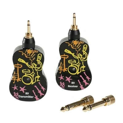 Image of Alnicov Wireless Guitar System,UHF Transmitter Receiver Rechargeable with Bluetooth Reverb Effect for Electric Bass Violin B9