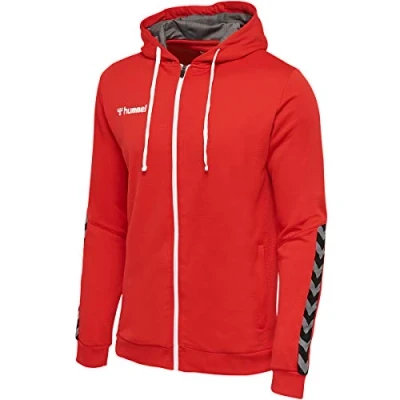 Image of hummel Men&#039;s Hmlauthentic Poly Zip Hoodie True Red
