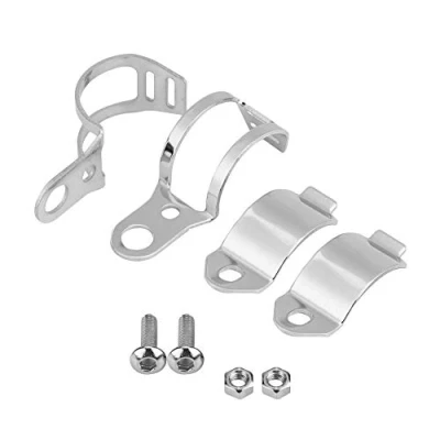 Image of Support Clignotant Moto Fourche 2Pcs Motorcycle Turn Light Mount Bracket Replacement For 30 45Mm Front Fork Scooter (Silver)