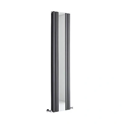 Image of Milano Icon Anthracite Vertical Double Panel Radiator Full Length Mirror 1800mm x 385mm