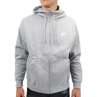 Image of Nike Sportswear CLUB Hoodie Zipup sweatshirt, Men&#039;s, Size: 4XL T, Dark grey heather/matte silver/white