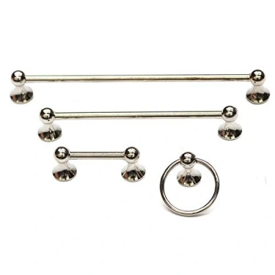 Image of MyTinyWorld Dolls House Miniature 1:12th Scale Chrome Towel Rail Set.