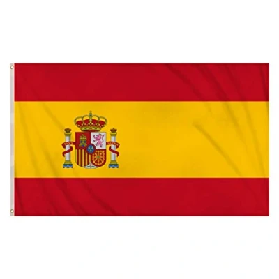 Image of Henbrandt Large Flag of Spain Red and Yellow Spanish World Cup Decoration Double Sided Banner European Flags 5FT x 3FT with Eyelets