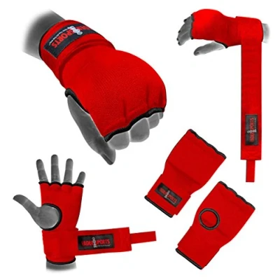 Image of hand wrap Red Padded Boxing inner gloves MMA UFC Adult Quick wraps Kids (Medium/youth/adults)