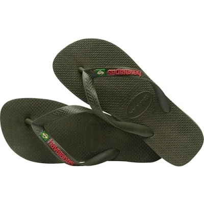 Image of Havaianas Unisex Flip Flops, Green Dark Green, 1/2 UK