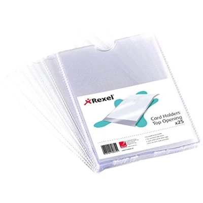 Image of Rexel Card Holders Clear A4 (25 Pack)