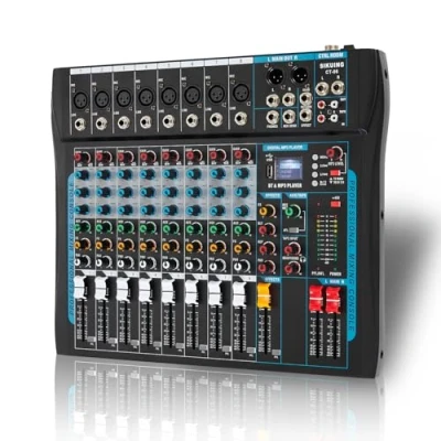 Image of SIKUING 8 Channel Audio Mixer Sound Board 16 DSP Effect Interfacer w/USB Drive for Computer Recording, 48V Power, XLR Microphone Jack DJ Karaoke Studio Streaming Recording