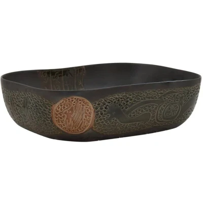 Image of vidaXL Countertop Basin Black Rectangular 48x37.5x13.5 cm Ceramic