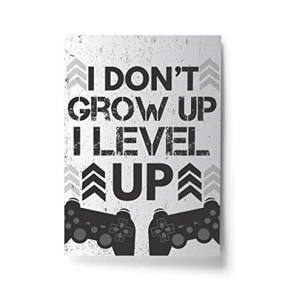 Image of RED OCEAN Funny Boys Bedroom Wall Art Gaming Gifts Sign Man Cave Decor Son Dad (A4 Print Only I Level Up PS)