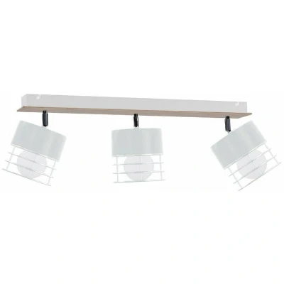 Image of Casa Ceiling Spotlight Bar White, Wood, 60cm, 3x E27