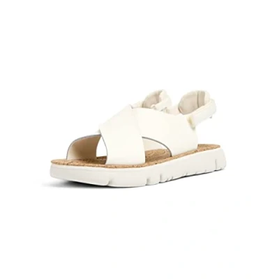 Image of Camper Women&#039;s Oruga K200157 Flat Sandal, White, 8 UK
