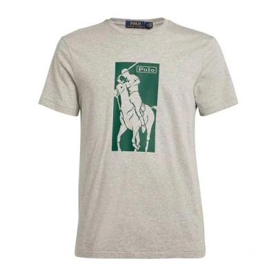 Image of Polo RALPH LAUREN Mens Big Pony Graphic Crewneck T Shirt (Polo Grey, L), Large